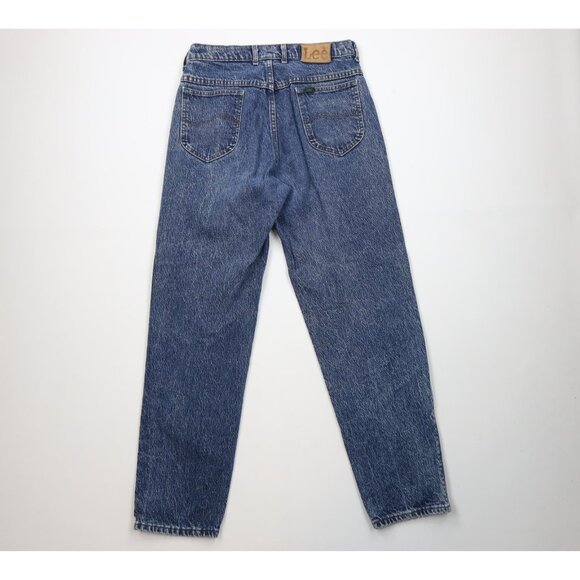 Vintage 90s Lee Mens 34x34 Faded Acid Wash Straight Leg Denim Jeans Blue USA - Picture 10 of 14